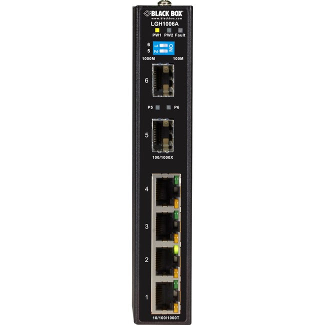 Black Box Industrial Ethernet Switch - Extreme Temperature, 6-Port