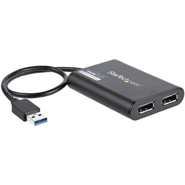 StarTech.com USB to Dual DisplayPort Adapter - 4K 60Hz - USB 3.0 5Gbps - USB Dual Monitor Adapter - Dual DisplayPort Adapter - DisplayLink Certified - American Tech Depot