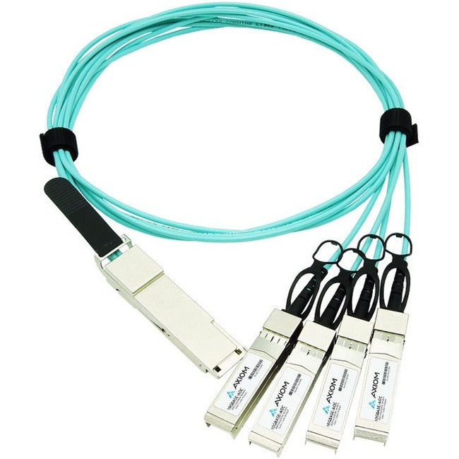 Axiom 40GBase-AOC QSFP to 4 SFP+ Active Optical Breakout Cable, 2-meter - American Tech Depot