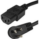 StarTech.com 10 ft Power Cord - Right-Angle NEMA 5-15P to C13 - Computer Power Cord - C13 Power Cord - Right Angle Power Cord