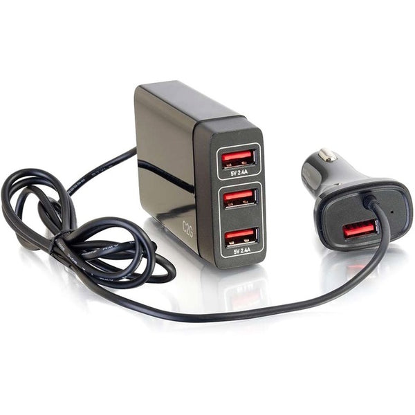 C2G 4-Port USB Car Charger, 5.8A Output - American Tech Depot