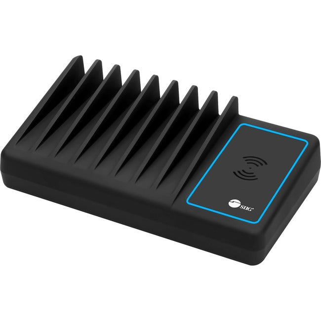 SIIG 10-Port USB-A-C & Wireless Charging Station With Ambient Light Deck