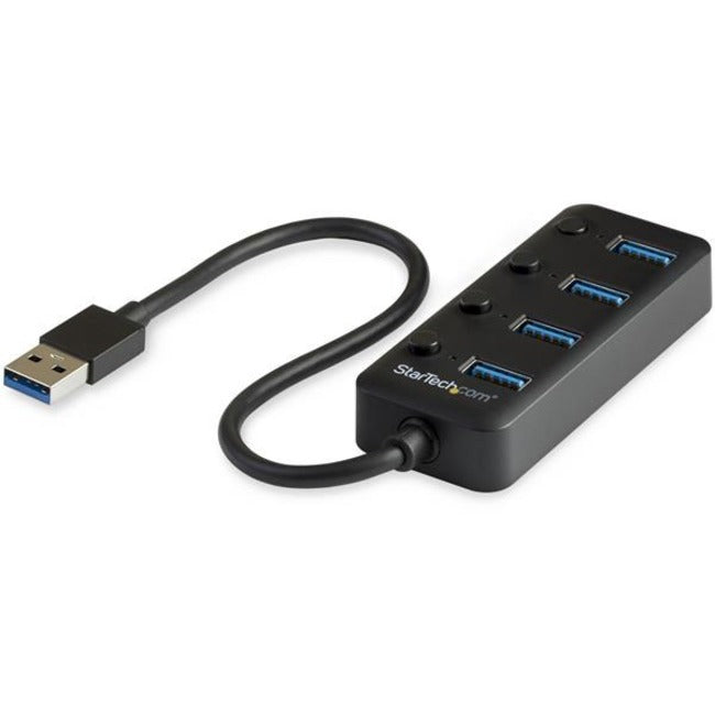 StarTech.com 4 Port USB 3.0 Hub - USB Type-A to 4x USB-A with Individual On-Off Port Switches - SuperSpeed 5Gbps USB 3.1 Gen 1 - Bus Power - American Tech Depot