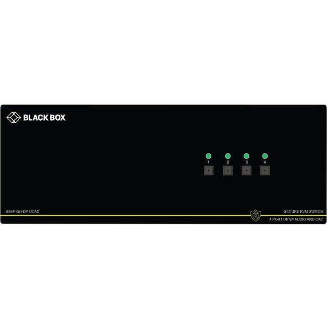Black Box Secure KVM Switch, DisplayPort, 4-Port, CAC, NIAP 3.0 (Quad Head)