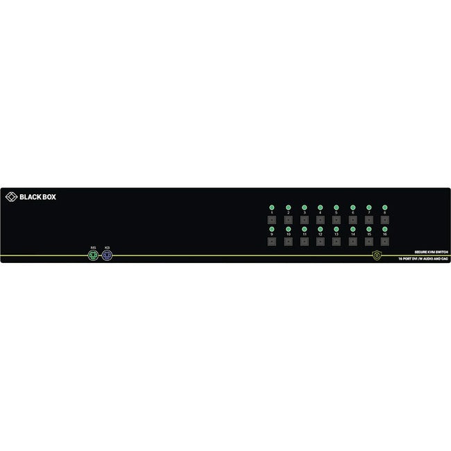 Black Box Secure NIAP 3.0 KVM Switch - Single-Head, DVI-I, PS-2, CAC, 16-Port