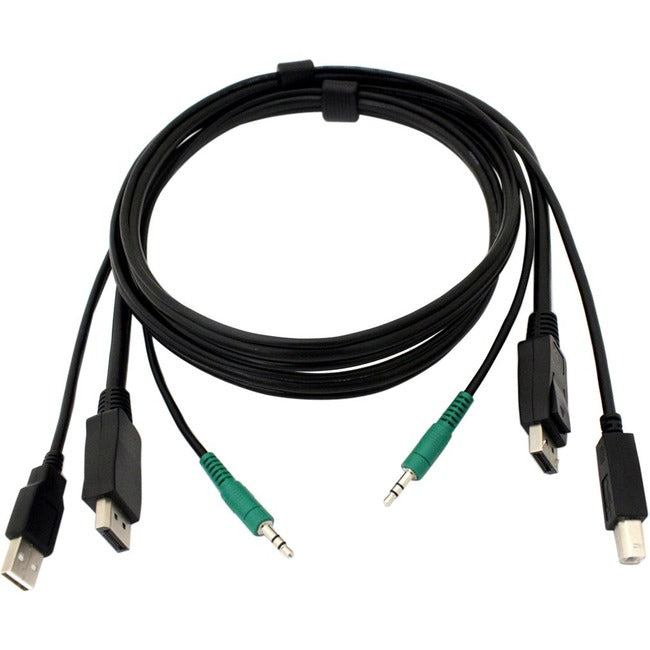 Black Box Secure DisplayPort KVM Cable - USB A-B, 3.5mm Audio, 6-ft. - American Tech Depot