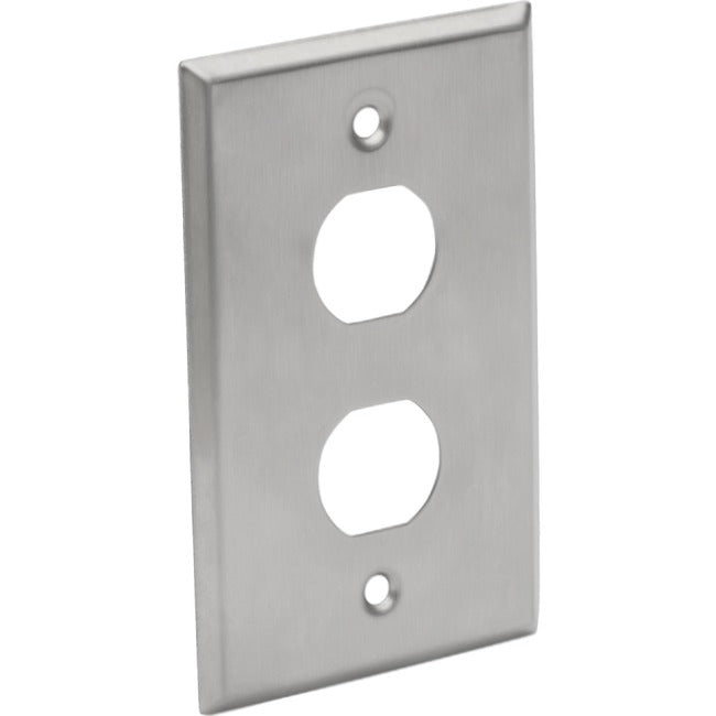 Tripp Lite RJ45 Bulkhead Wall Plate 2 Cutouts Industrial Metal Single Gang - American Tech Depot