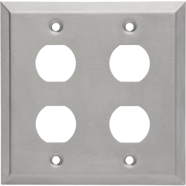 Tripp Lite RJ45 Bulkhead Wall Plate 4 Cutouts Industrial Metal Single Gang - American Tech Depot