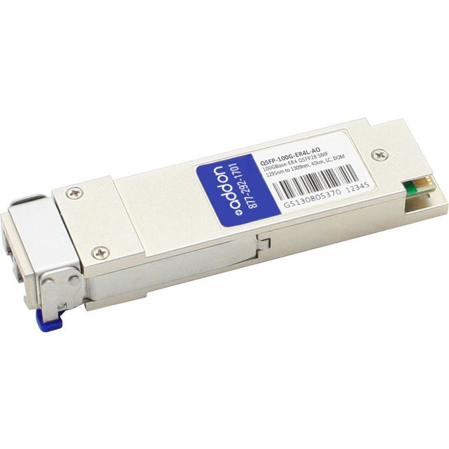 AddOn Juniper Networks QSFP-100G-ER4L Compatible TAA Compliant 100GBase-ER4 QSFP28 Transceiver (SMF, 1295nm to 1309nm, 40km w-host FEC, LC, DOM)