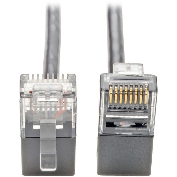 Tripp Lite Cat6 Gigabit Patch Cable Snagless Right-Angle UTP Slim Gray 1ft - American Tech Depot