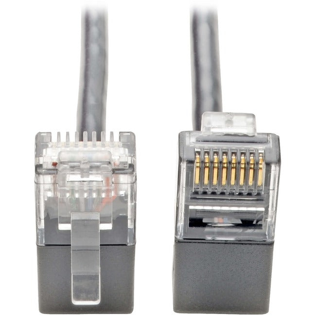 Tripp Lite Cat6 Gigabit Patch Cable Snagless Right-Angle UTP Slim Gray 2ft - American Tech Depot