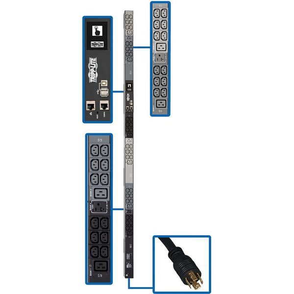 Tripp Lite 3-Phase PDU Monitored 5.8kW 208 & 120V 36 C13; 6 C19; 3 5-15-20R - American Tech Depot