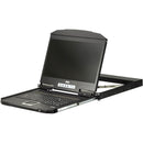Aten 1U Ultra Short Depth Single Rail WideScreen LCD Console (USB - VGA)-TAA Compliant