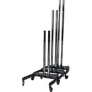 Premier Mounts Dual Pole Cart Base with Nesting Capability and PSD-HDCA Mount Adapter