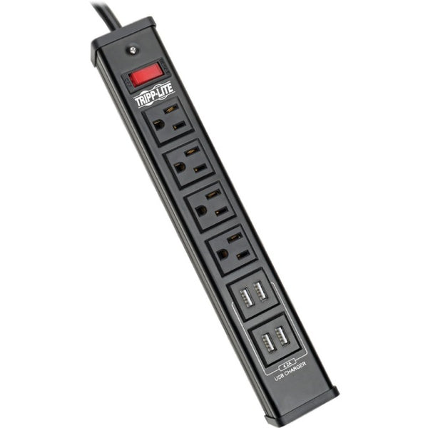 Tripp Lite Surge Protector Power Strip 4-Outlet 4 USB Charging Ports 6ft Cord - American Tech Depot
