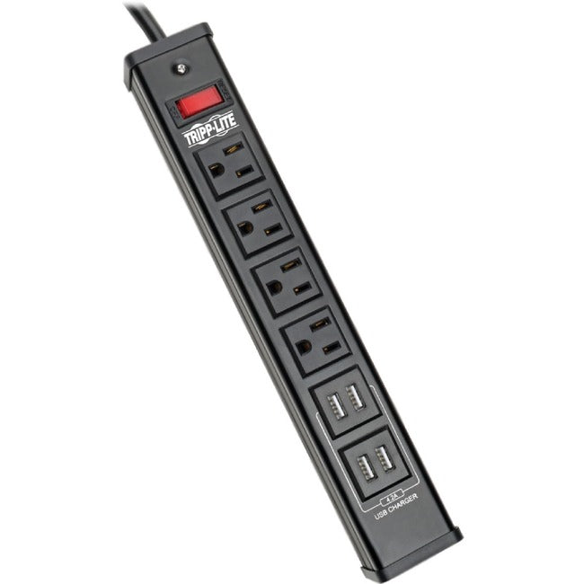 Tripp Lite Surge Protector Power Strip 4-Outlet 4 USB Charging Ports 6ft Cord - American Tech Depot