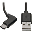 Tripp Lite USB 2.0 Hi-Speed Cable A to USB Type C USB C M-M Right-Angle 3ft 3' - American Tech Depot
