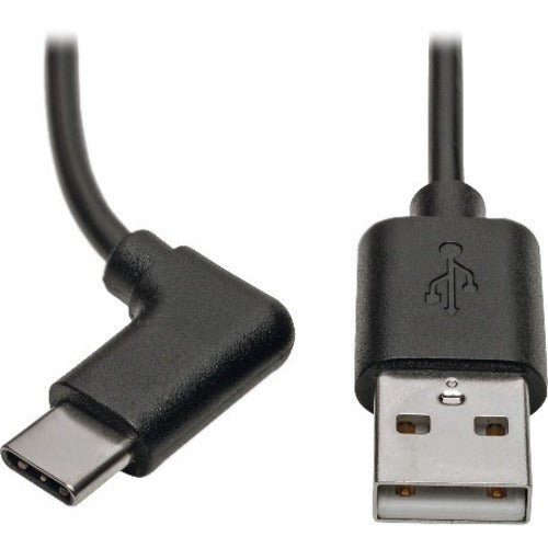 Tripp Lite USB 2.0 Hi-Speed Cable A to USB Type C USB C M-M Right-Angle 3ft 3' - American Tech Depot