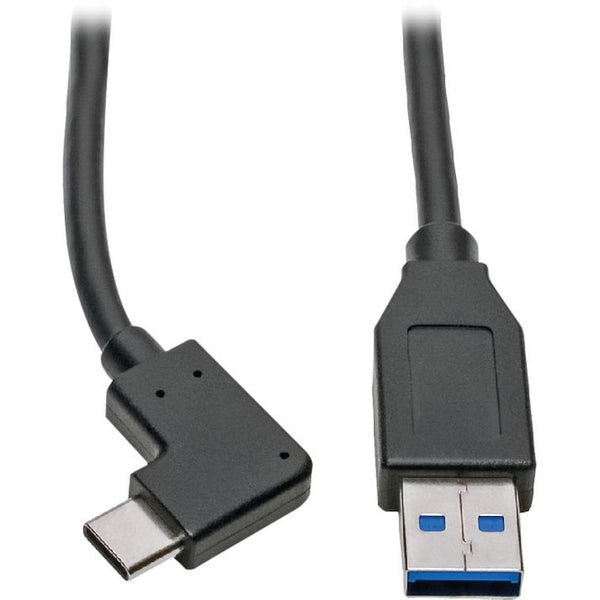 Tripp Lite USB C to USB-A Cable Right Angle 3.1 5 Gbps USB Type C M-M 3ft - American Tech Depot