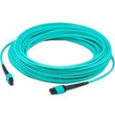 AddOn 80m MPO (Female) to MPO (Female) 12-Strand Aqua OM3 Fiber OFNR (Riser-Rated) Patch Cable - American Tech Depot