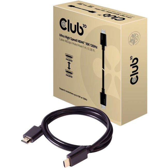 Club 3D Ultra High Speed HDMI™ Cable 10K 120Hz 48Gbps M-M 1 m.-3.28 ft.