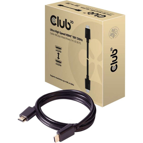 Club 3D Ultra High Speed HDMI Cable 10K 120Hz 48Gbps M-M 2 m.-6.56 ft. - American Tech Depot