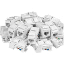 TRENDnet Cat6 Keystone Jack, 25-Pack Bundle, 90° Angle Termination, Compatible With Cat5, Cat5e, Cat6 Cabling, Color-Coded Labeling, Gold-Plated Contacts, Tool-less Design, White, TC-K25C6