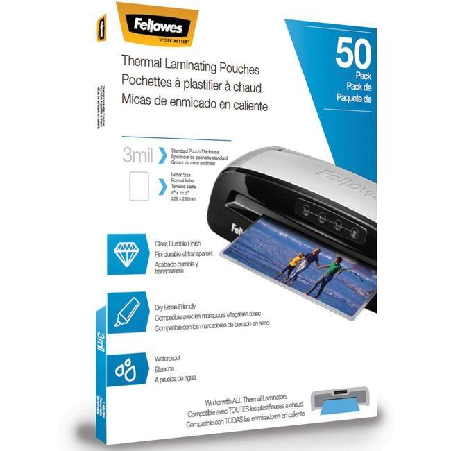 Fellowes Thermal Laminating Pouches - Letter, 3mil, 50 pack - American Tech Depot