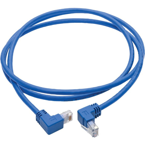 Tripp Lite Cat6 UTP Patch Cable, Up-Angle Male-Down-Angle Male - 5 ft., Blue - American Tech Depot
