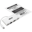 Tripp Lite USB C Docking Station Adapter 4K w- HDMI, VGA, Gigabit Ethernet, USB-A Hub White, Thunderbolt 3 Compatible - American Tech Depot