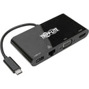 Tripp Lite USB C Docking Station Adapter Converter 4K w- HDMI, VGA, Gigabit Ethernet, USB-A Hub, Black, Thunderbolt 3 Compatible - American Tech Depot