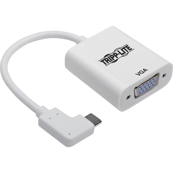 Tripp Lite Right-Angle USB C to VGA Adapter Cable USB-C M-F White 1080p 6in - American Tech Depot