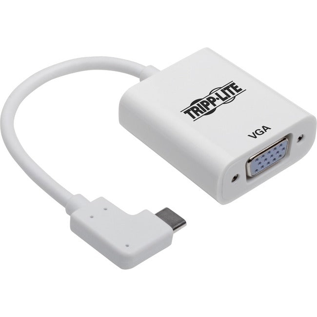 Tripp Lite Right-Angle USB C to VGA Adapter Cable USB-C M-F White 1080p 6in - American Tech Depot