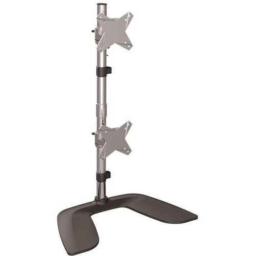 StarTech.com Vertical Dual Monitor Stand - Free Standing Height Adjustable Stacked Desktop Monitor Stand up to 27 inch VESA Mount Displays