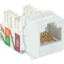 Black Box GigaTrue 2 CAT6A Keystone Jack - Unshielded, RJ45, White, 25-Pack