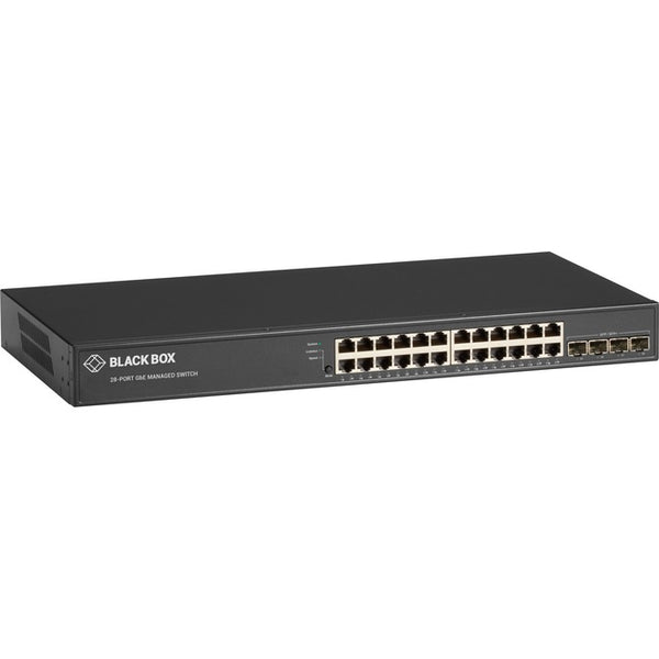 Black Box Ethernet Managed Switch - (24) RJ-45, (4) SFP+ 1--10-GbE
