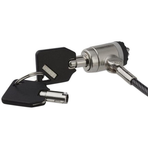 StarTech.com 6ft (2m) Laptop Cable Lock with Keys, Anti-Theft Keyed Security Cable for K-Slot Computer-Laptop-Device, Vinyl Coated Steel