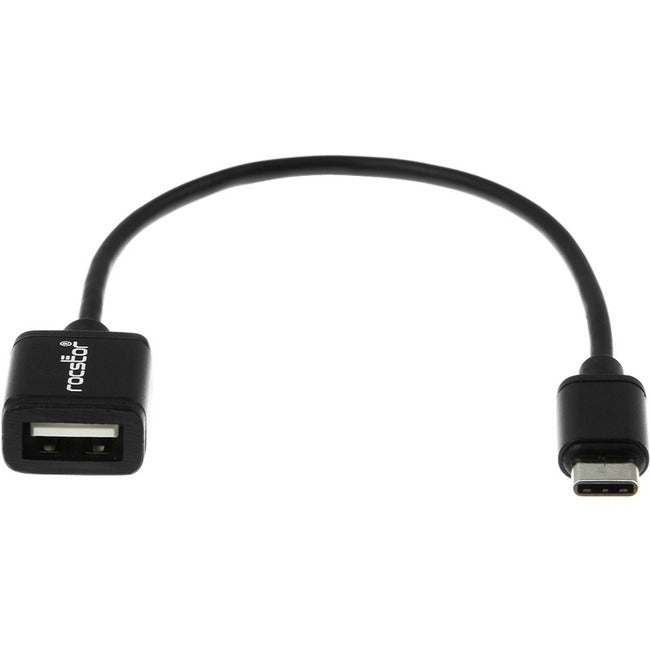Rocstor Premium 6" USB-C to USB-A Adapter M-F - USB 2.0 - USB Type C to A Converter - For use of USB C devices such as Macbook Pro, MacBook, Chromebook, and other USB-C devices - 1 Pack - 1 x USB Type C Male - 1 x USB Type A Female - Black Adapter