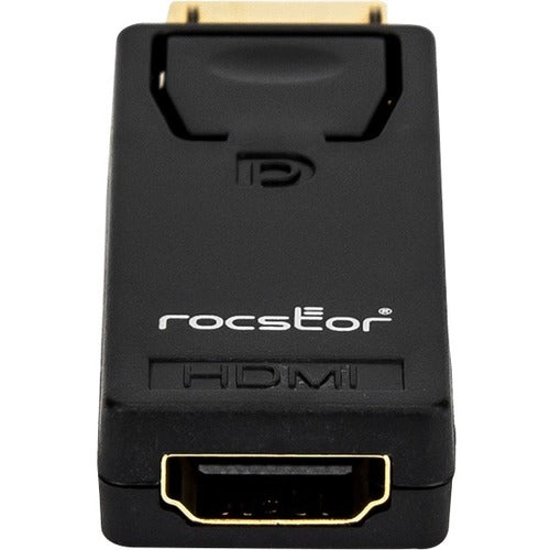 Rocstor Premium DisplayPort to HDMI Video Adapter Converter - M-F - 1 x HDMI Female - 1 x DisplayPort Male - Gold Platted Connectors - Black - ADAPTER CONVERTER Male-Female - American Tech Depot