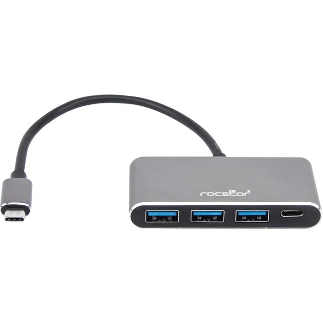 Rocstor Premium USB C Hub - 4 Port USB-C to USB-A (3x) and USB-C (1x) - Bus Powered USB Hub - USB Type-C Hub - Port Expander - USB Type C External 4 USB Port(s) - (1) USB 3.1 Port AND (3) USB 3.0 USB MULTIPORT - American Tech Depot