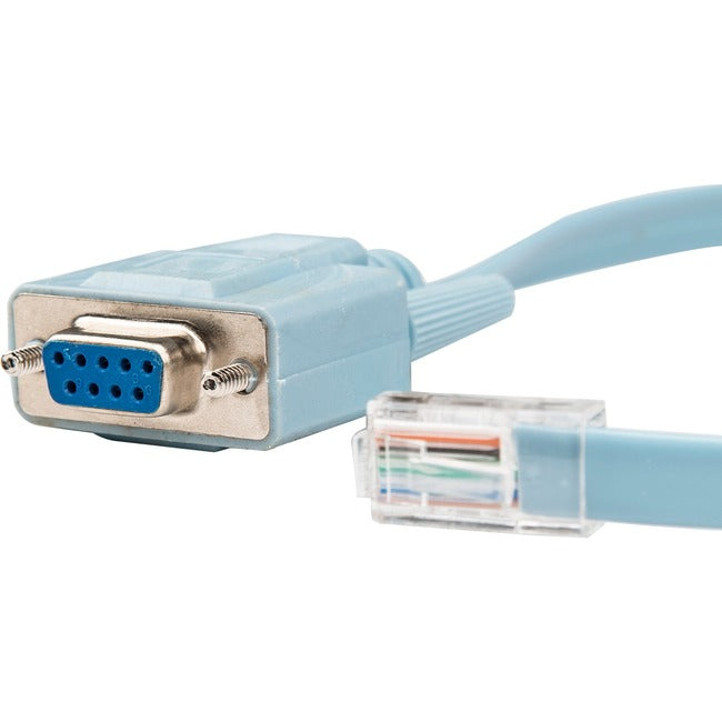 Rocstor Premium 6 ft Cisco® console router cable - RJ45 (m) - DB9 (f) - RJ-45 Male Network - DB-9 Female Serial - Blue - Blue Cisco Router Cable - M-F