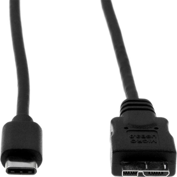 Rocstor Premium USB-C to Micro-B Cable 3ft (1m) - M-M - USB 3.0 - USB Type-C to Micro-USB Cable - USB for External Hard Drive, Tablet, Notebook - 3 ft - 1 Pack - 1 x Type C Male USB - 1 x Type B Male Micro USB - Nickel Plated - Shielding - Black CABLE 1M