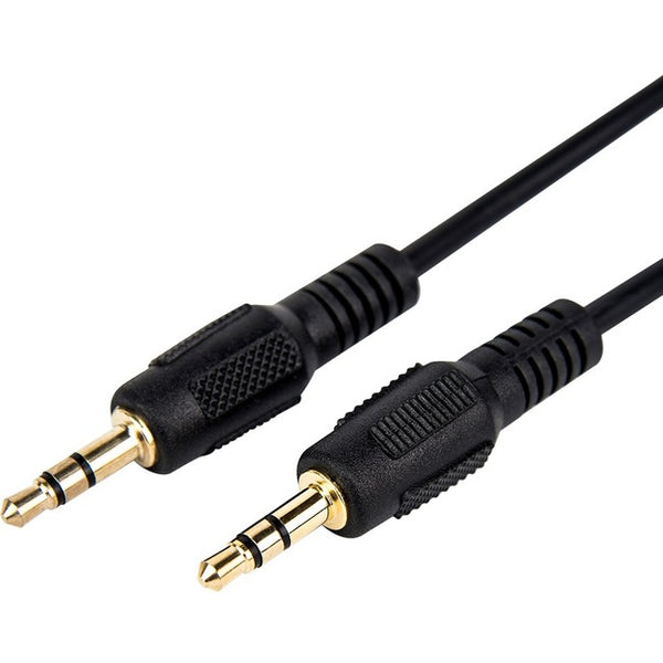 Rocstor Premium Slim 3.5mm Stereo Audio Cable 6 ft - M-M - Mini-phone Male Stereo Audio - Mini-phone Male Stereo Audio Male to Male- 2m - Black - For Smartphone, Mobile Phones, iPhone (with Headphone Jack), iPod AND MP3 PLAYER