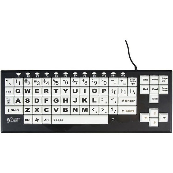 Ablenet VisionBoard 2 Large Key Keyboard Wired Black Print on 1-in-2.5-cm White Keys