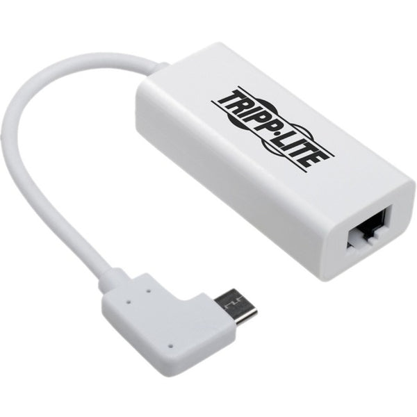 Tripp Lite USB C to Gigabit Adapter Converter USB 3.1 Right-Angle White 6in - American Tech Depot