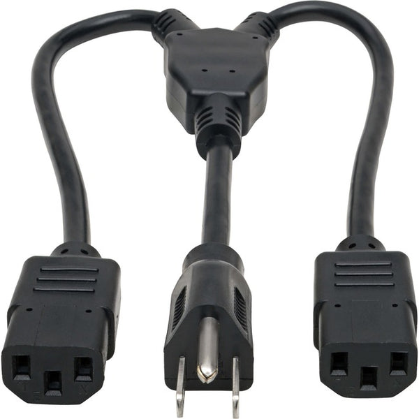 Tripp Lite C14 to C13 Splitter PDU Style C14 Male to 2x C13 Female 10A 18in - American Tech Depot