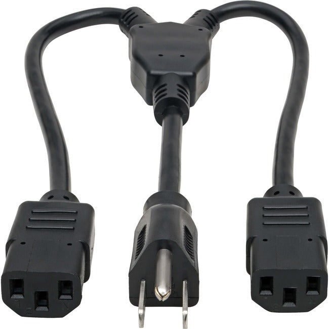 Tripp Lite C14 to C13 Splitter PDU Style C14 Male to 2x C13 Female 10A 18in - American Tech Depot