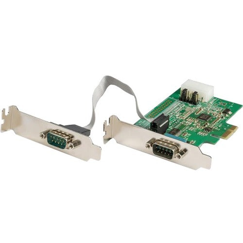 StarTech.com 2-port PCI Express RS232 Serial Adapter Card - PCIe Serial DB9 Controller Card 16950 UART - Low Profile - Windows macOS Linux - American Tech Depot