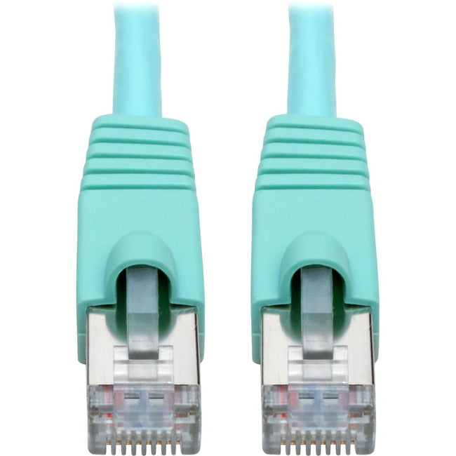 Tripp Lite Cat6a Snagless Shielded STP Patch Cable 10G, PoE, Aqua M-M 1ft - American Tech Depot