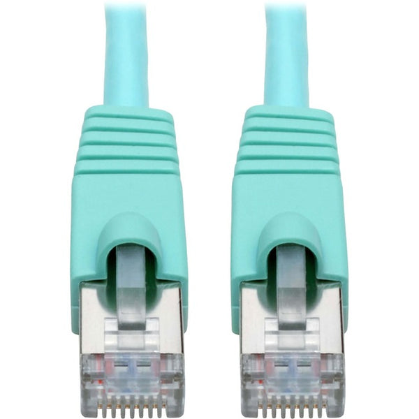 Tripp Lite Cat6a Snagless Shielded STP Patch Cable 10G, PoE, Aqua M-M 35ft - American Tech Depot